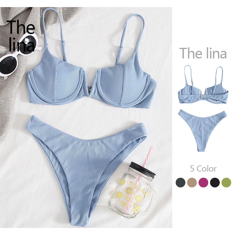 Dame ribbenundertøj bikini sæt Stilla 1750922538