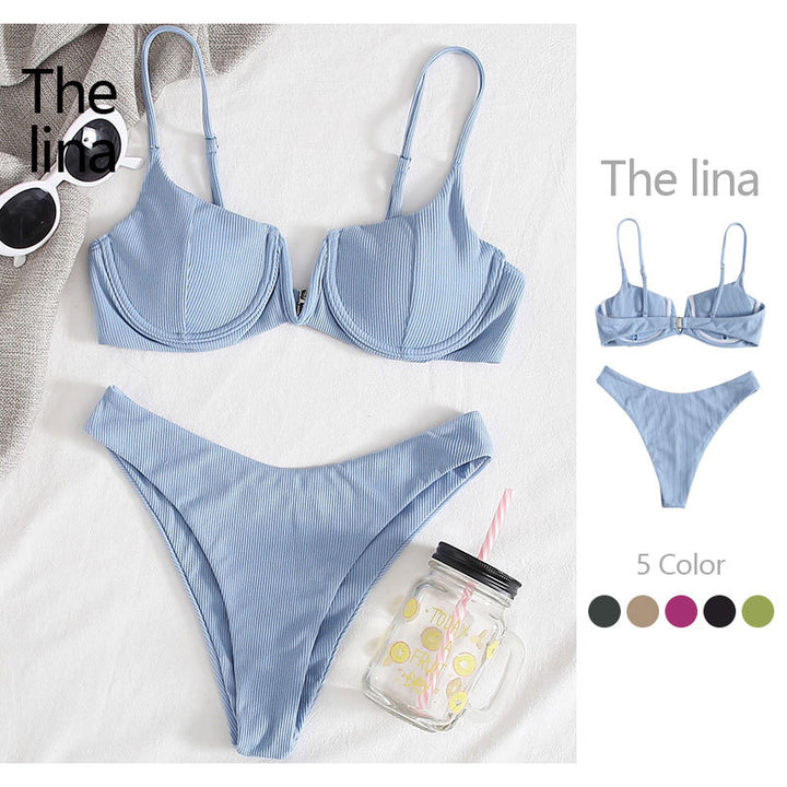 Dame ribbenundertøj bikini sæt Stilla 1750922538