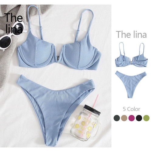 Dame ribbenundertøj bikini sæt Stilla 1750922538
