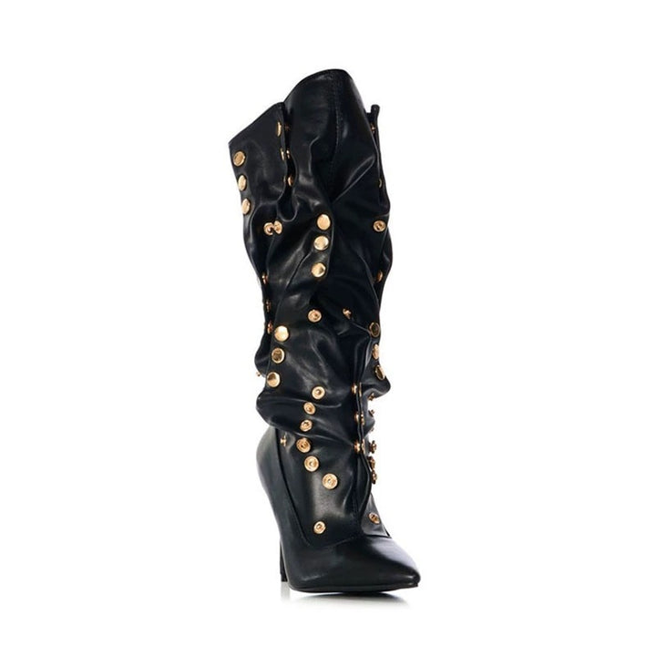 Dame Slouchy Stiletto Støvler med dekorative nitter Stilla