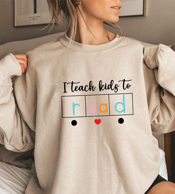 Kvinders sweatshirt med kreativt undervisningsmotiv Stilla