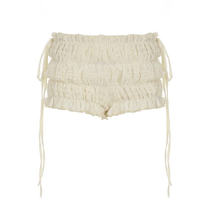 Damen Raffinierte Rüschenshorts Skovae