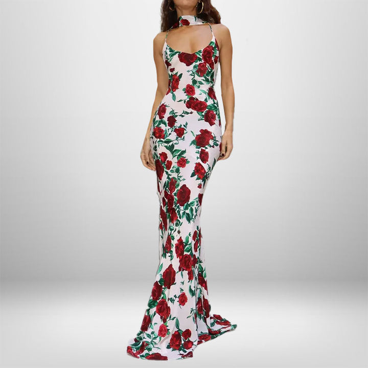 Dame maxikjole med blomstret design Stilla