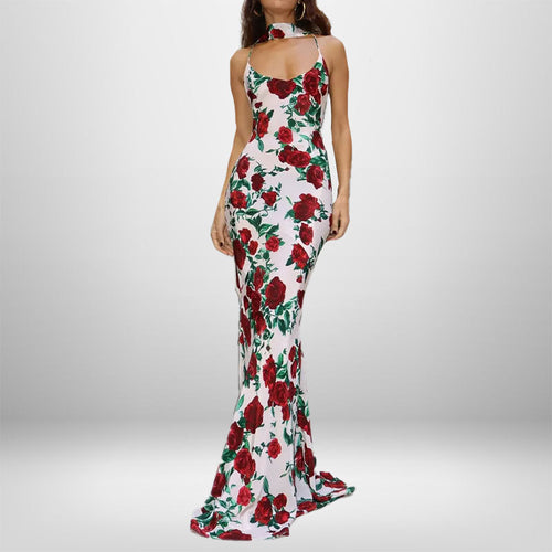 Dame maxikjole med blomstret design Stilla