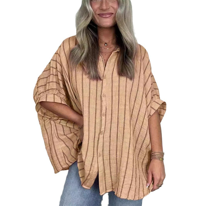 Dame afslappet oversized skjorte bluse Stilla