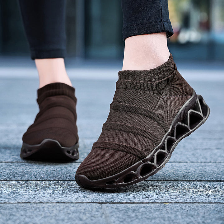 Dame Let Slip-On Sport Sneakers med Åndbart Mesh-Design Stilla