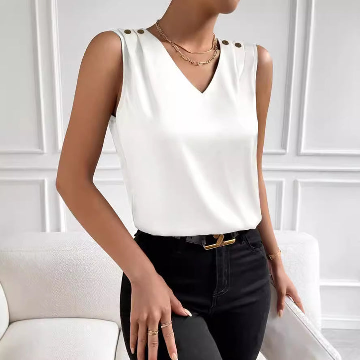 Dame Elegant V-hals Bluse Stilla