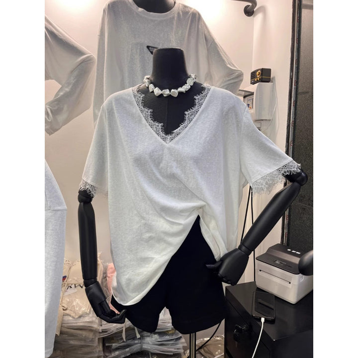 Femme Casual Spidssat V-Hals T-Shirt Stilla