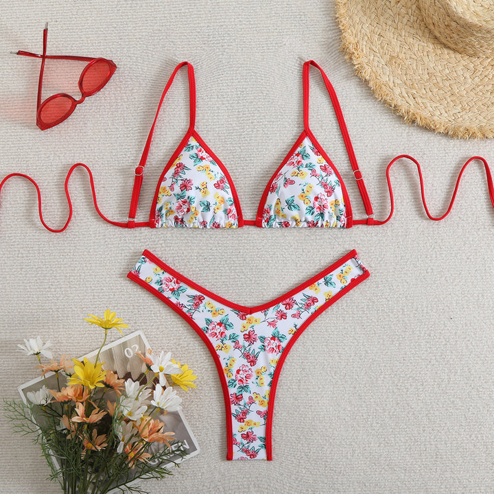 Kvinder Blomsterprint Trekant Bikini Sæt Stilla 1750839271