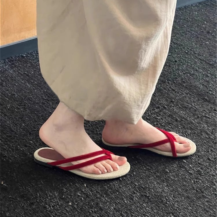 Damer Stylishe Cross-Strap Flip-Flops Stilla