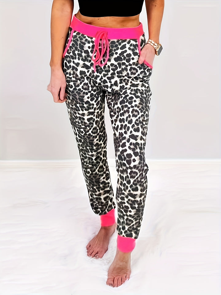 Dame behagelige fritidshose med leopardprint Stilla