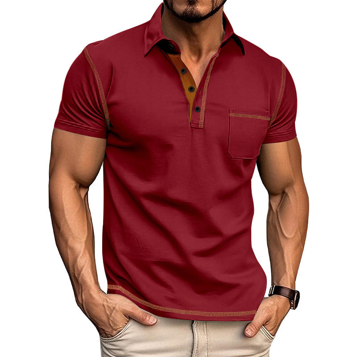 Herre fashion polo shirt med moderne krave og praktisk brystlomme Stilla