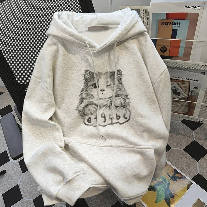 Kvinders hoodie med sødt dyremotiv Stilla