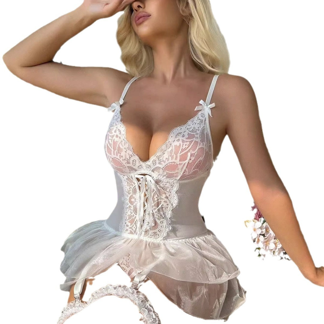 Dame Spids og Tulle Babydoll Lingerie Sæt Stilla