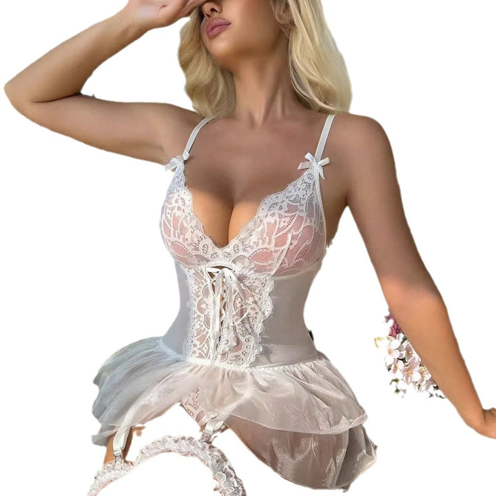 Dame Spids og Tulle Babydoll Lingerie Sæt Stilla