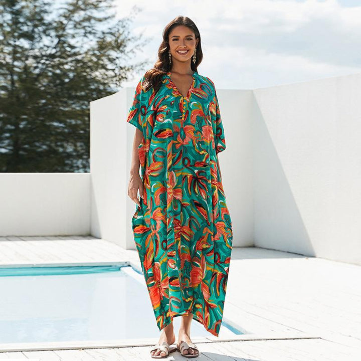 Dame Strandkjole med blomstret design og afslappet pasform Stilla