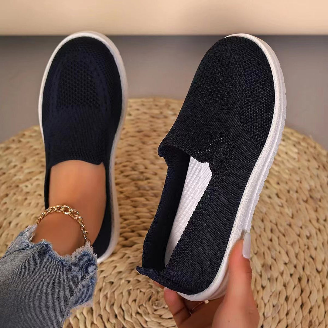 Dame Åndbar Slip-On Sneakers med fleksibelt Strik-Overmateriale Stilla