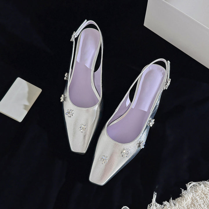 Damernes elegante blomsterdekorerede Slingback-hæle Stilla