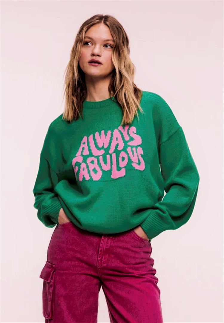 Dame Klassisk sweater med statement-design og løs pasform Stilla