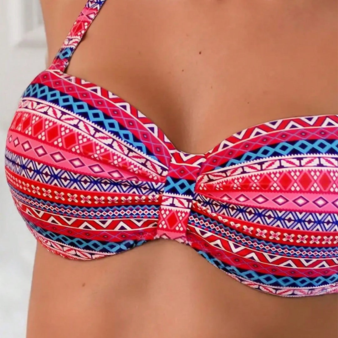 Dame Bikini-sæt med polstret top og justerbare sidestræk Skovae