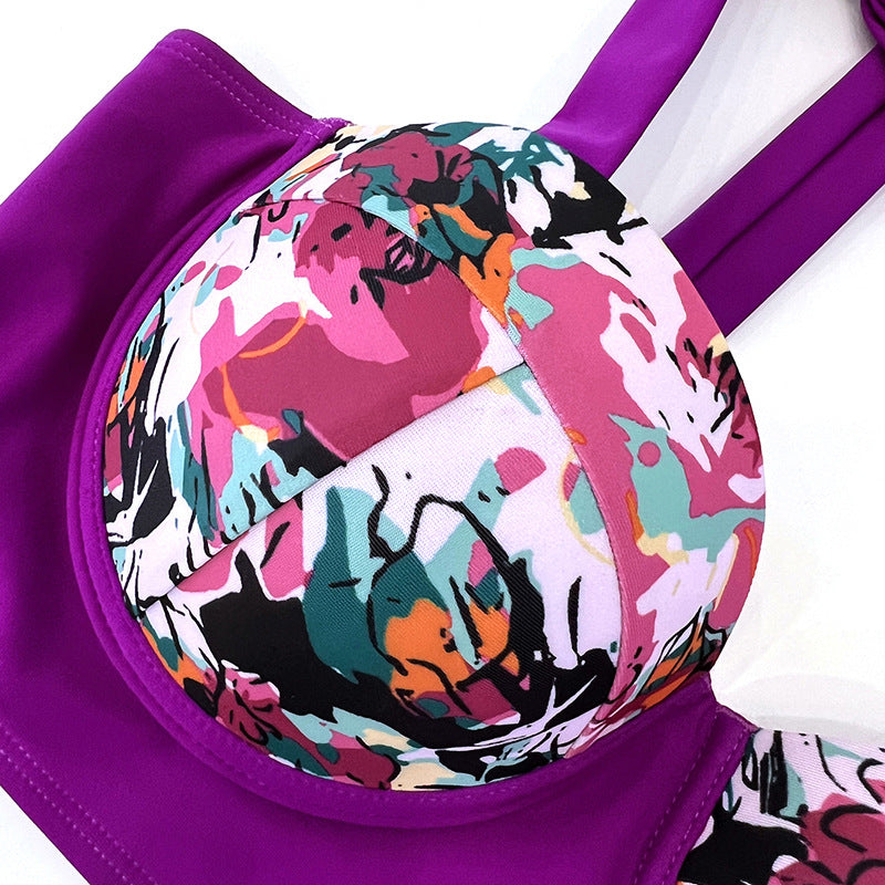 Dame højtaljet bikini med elegant bustier og raffineret snit Skovae