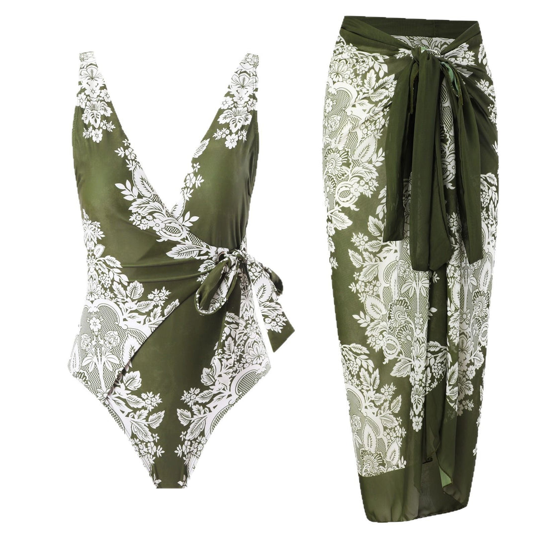 Dame indviklet badedragt med matchende sarong Stilla