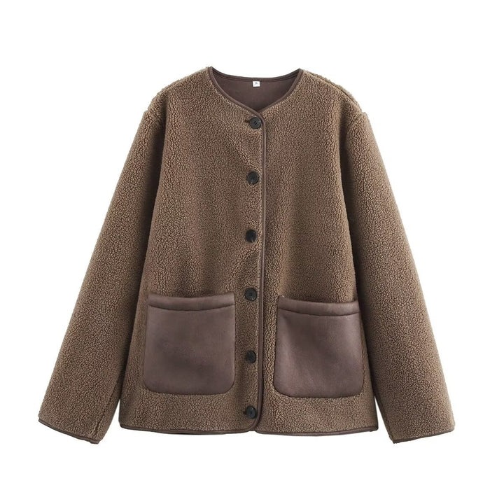 Femme Cozy Fleece Knap-Jakke Stilla