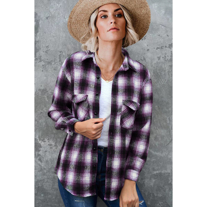 Dameternetterned flannel skjorte Stilla