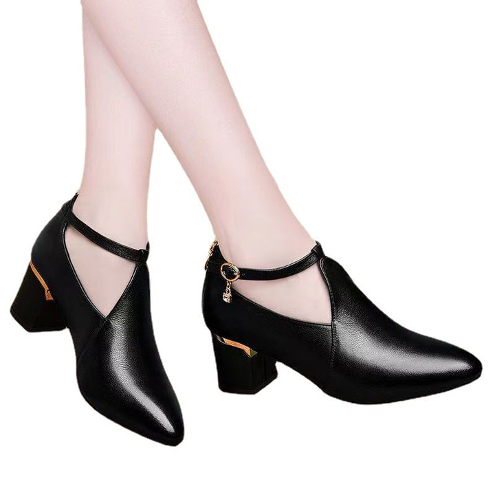 Dame elegante Pump-Boots med dobbelt rem og moderigtige detaljer Stilla