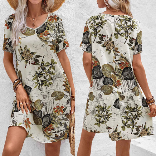 Dame blomster mønster fritidskjole Stilla