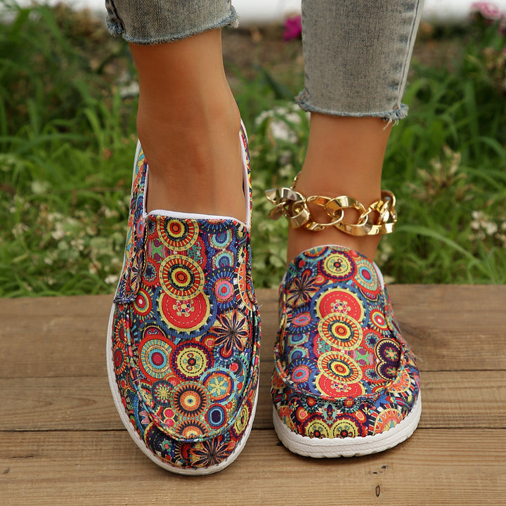Dame Slip-On Sneakers med farverigt blomsterdesign og komfortabel dæmpning Stilla