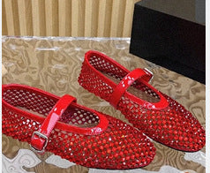 Femme Strass-besmykkede Mary Jane Flats Stilla