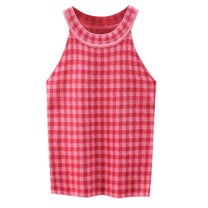 Kvinders sporty tanktop med chic ternet mønster Stilla