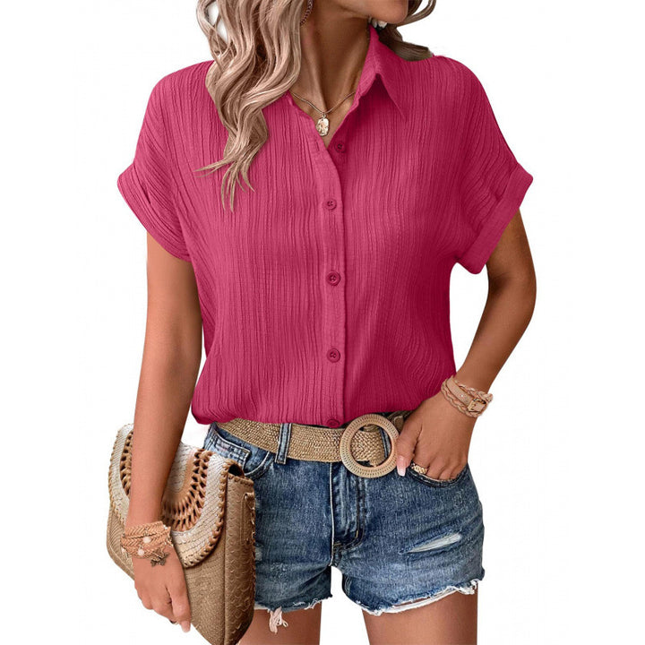 Dame kreppbluse med let oversized snit Stilla