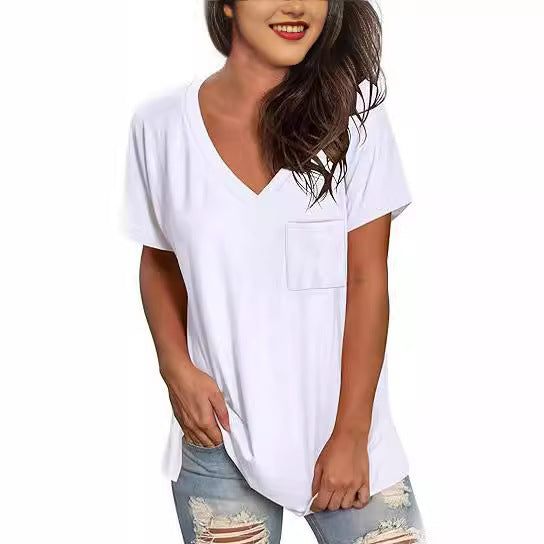 Dame V-hals T-shirt med løs pasform Stilla