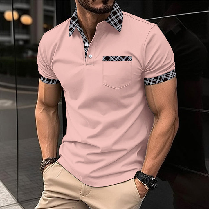 Herrer poloshirt med moderne ternet mønster og stilfulde detaljer Stilla