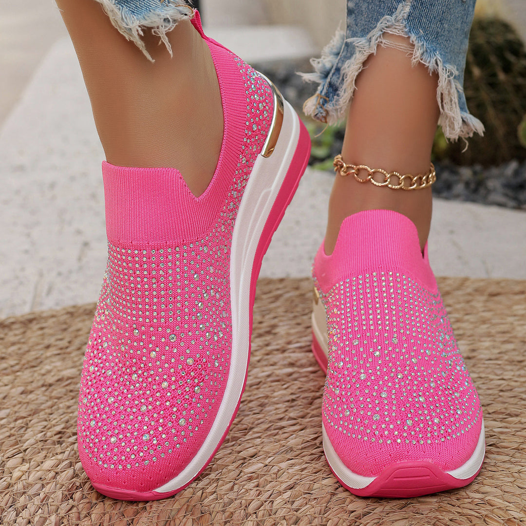 Dame Elegante Slip-On Sneakers med rhinsten-besatte detaljer og skridsikre såler Stilla