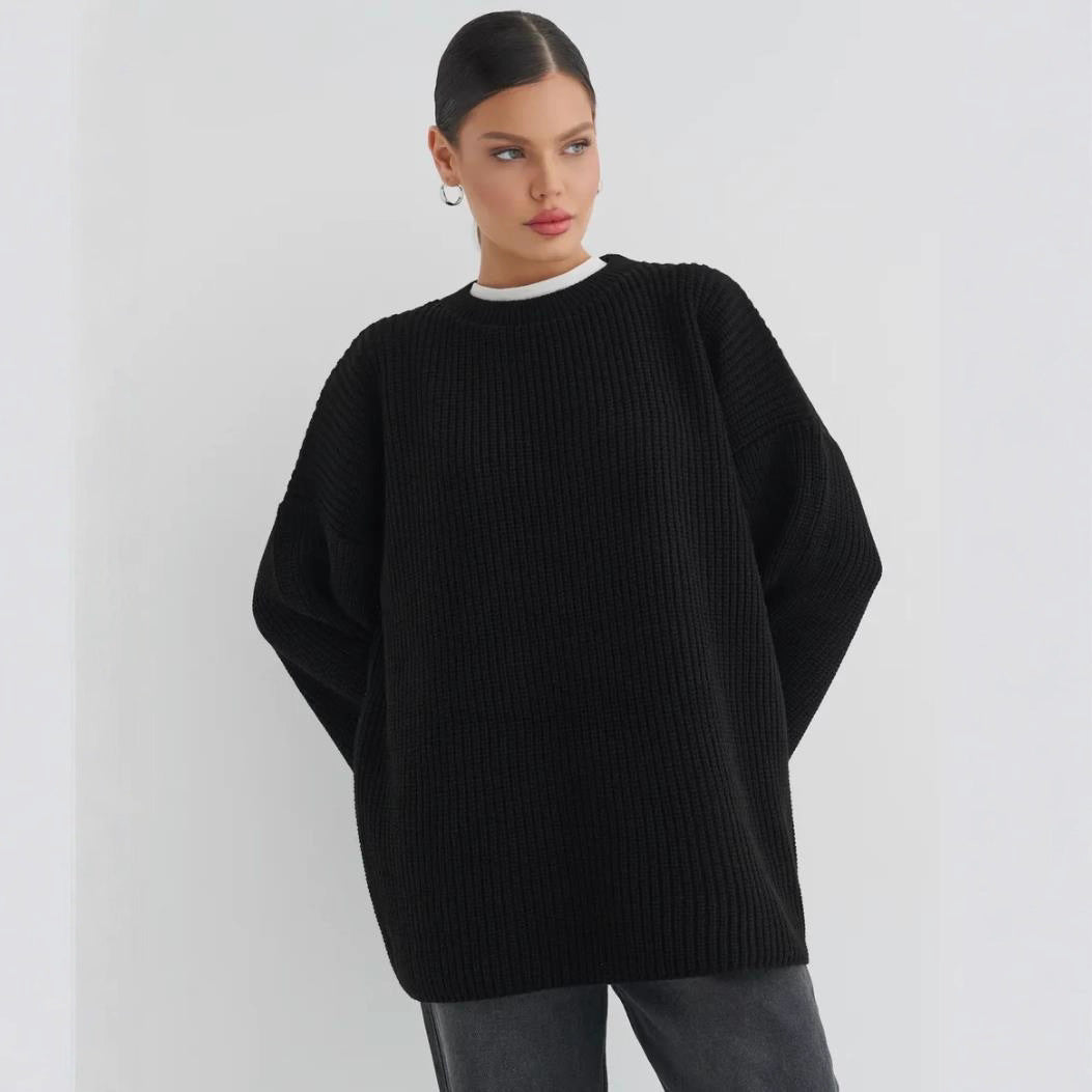 Dame Oversized Strikpullover med struktureret design og afslappet pasform Stilla