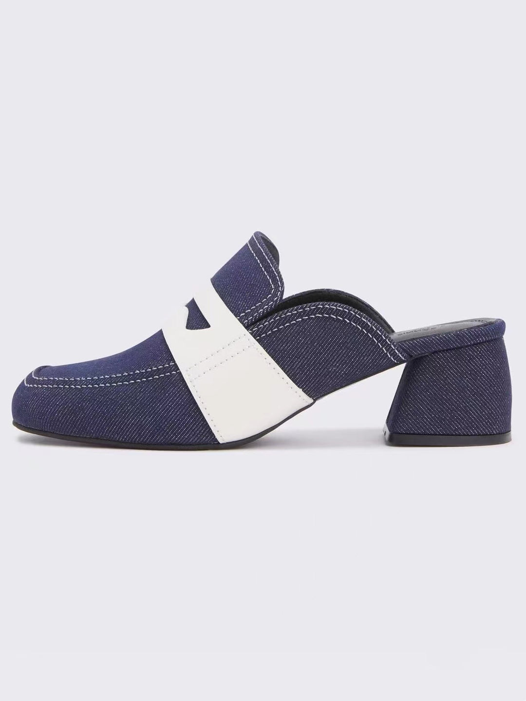 Dame Chunky Heel Slide Mules med dekorativt remdesign Stilla