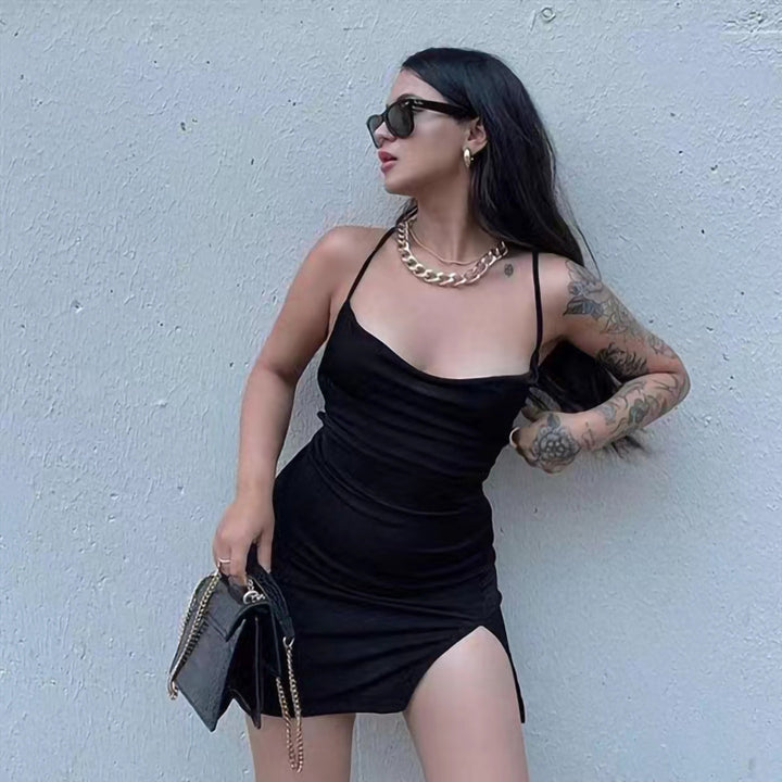 Dame Cowl Neck Bodycon Minikjole Stilla