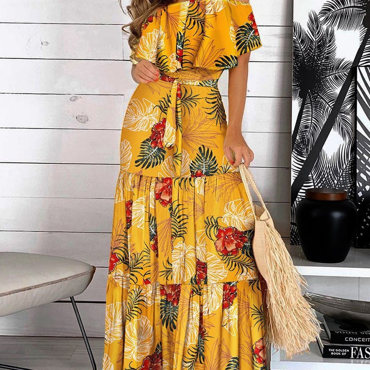 Dame Off-Shoulder Lagdelt Maxi Kjole Stilla