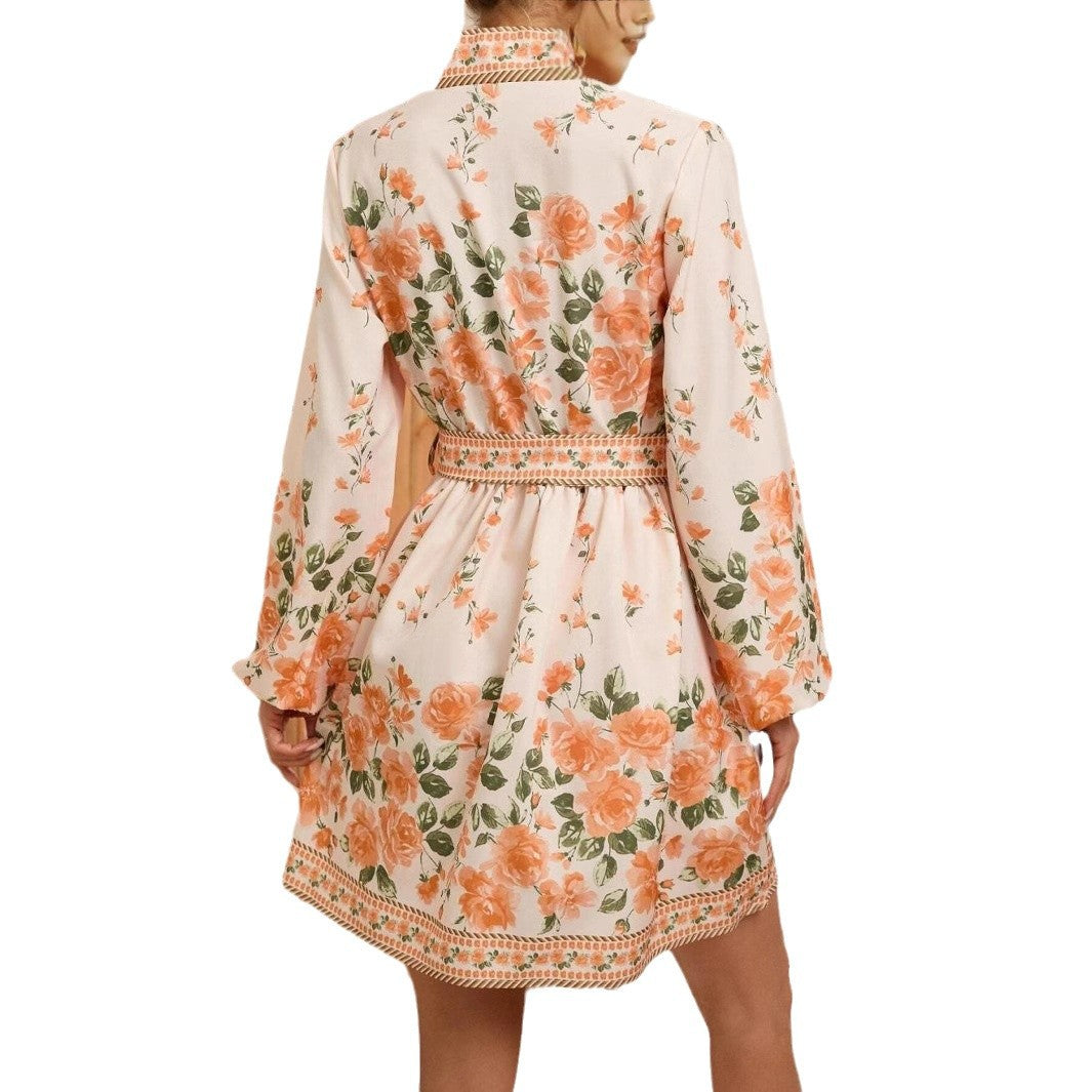 Dame Elegant blomsterkjole i boho-stil med afslappet ærmekant Stilla