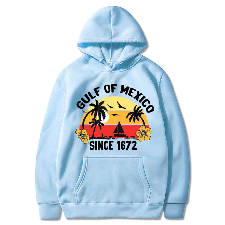Dame hoodie med kreativt strandmotiver og højkvalitetsstof Skovae