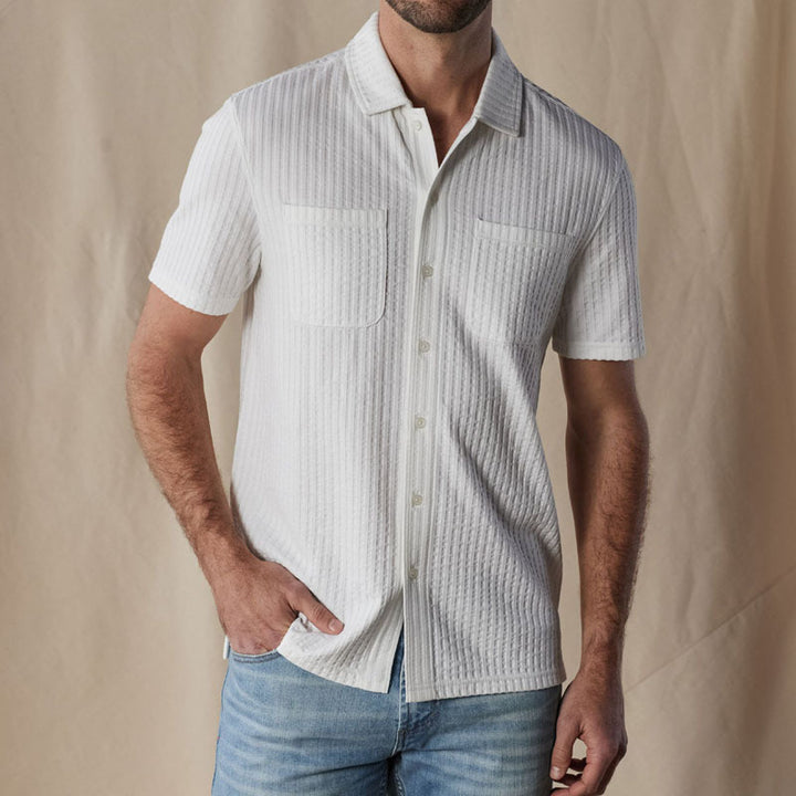 Herrer casual kortærmet skjorte med struktureret design Stilla