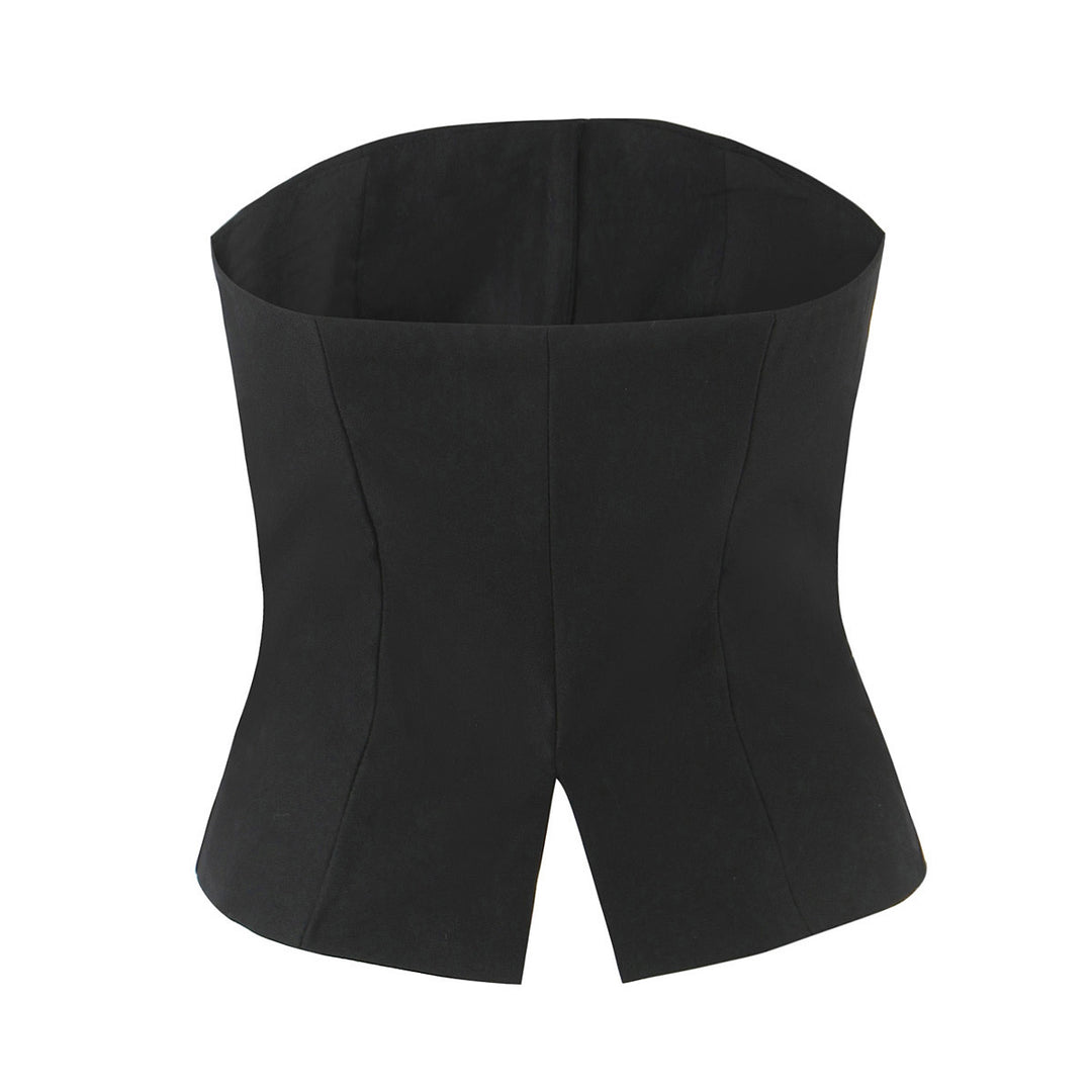 Dame Bustier-jakke med elegant revers og figursyet snit Stilla