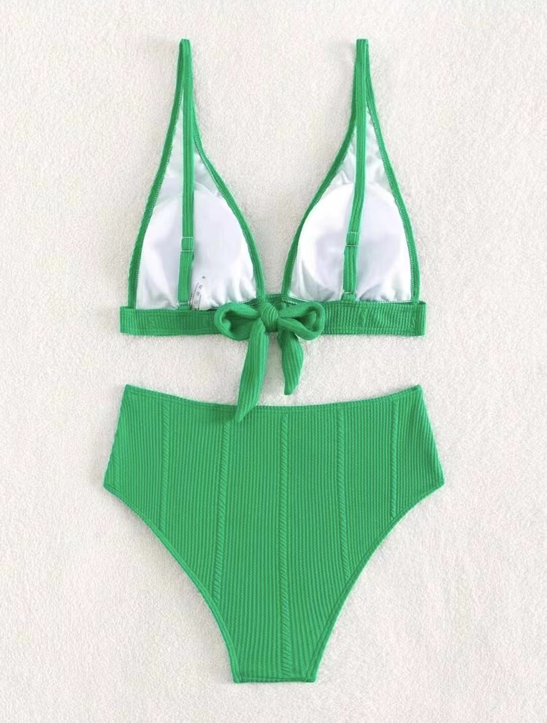 Dame Højskåret Bikini med multifunktionel top og ribstruktur Stilla
