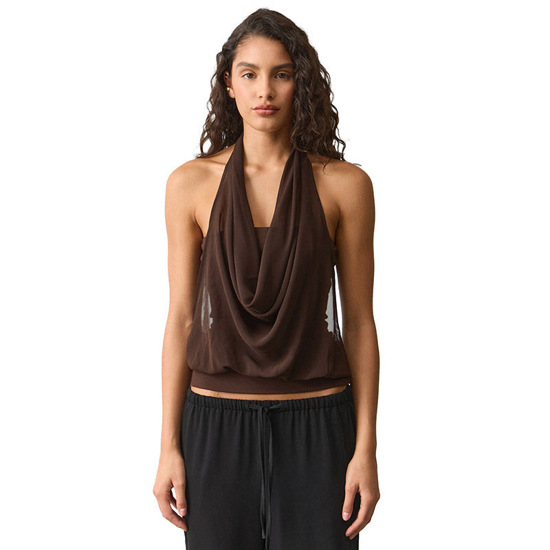 Dame Legende draperet halterneck top Skovae