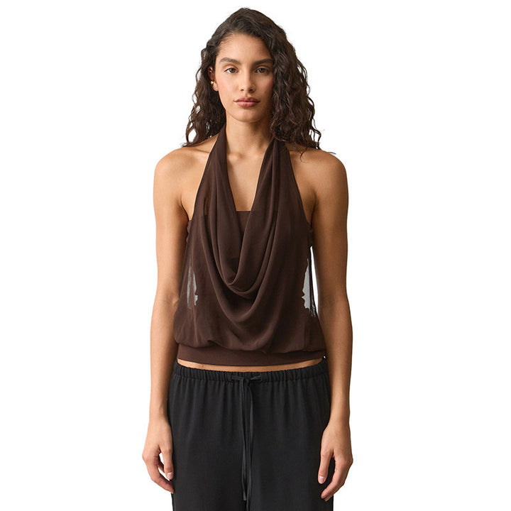 Dame Legende draperet halterneck top Skovae