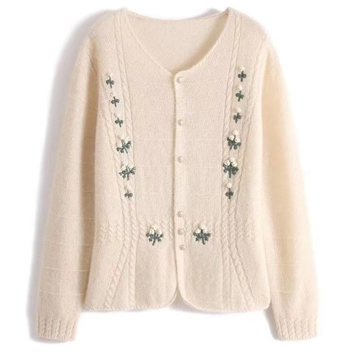 Kvinders cardigan med blomsterbroderi Stilla