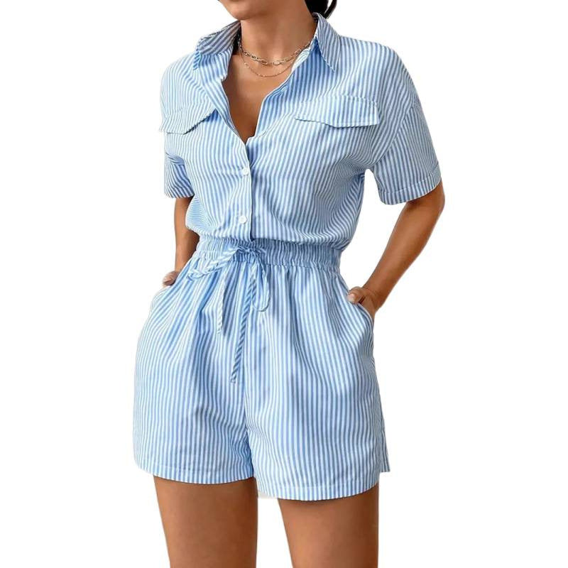 Dame kort jumpsuit med figursyet pasform og praktiske lommer Skovae